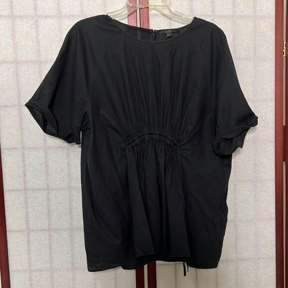 COS 100% COTTON BLACK BLOUSE SIZE‎ 44 - Picture 1 of 5